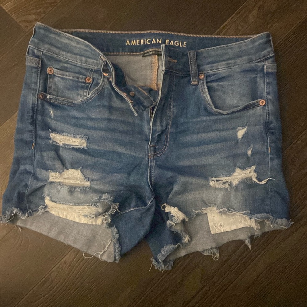 American eagle jean shorts with lace pockets size 12